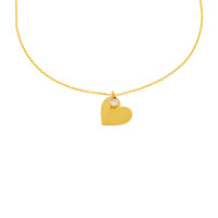 585er Gelbgold Kette mit Herz Anhän gallery
