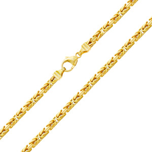 585er Gelbgold Königskette Halbmassiv 5 mm Halskette Collier Unisex Königs Kette
