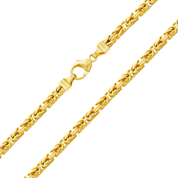 585er Gelbgold Königskette Halbmassiv 7 mm Halskette Collier Unisex Königs Kette 75 cm