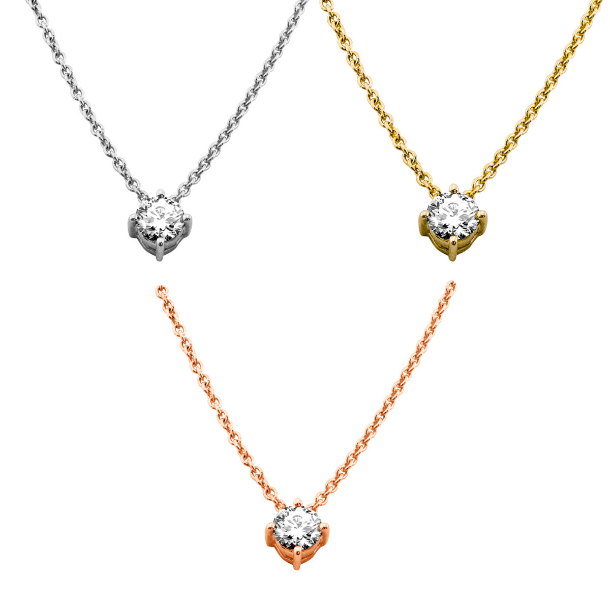 585er Gold Collier mit Diamant 0,10ct. Anhänger...
