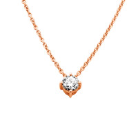 585er Gold Collier mit Diamant 0,10ct. Anhänger Solit&a