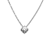 585er Gold Collier mit Diamant 0,15ct. Anhänger Solit&a