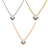 585er Gold Collier mit Diamant 0,35ct. A gallery