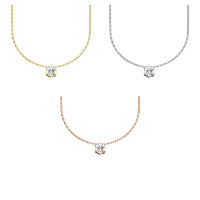 585er Gold Collier mit Diamant 0,10ct. A gallery