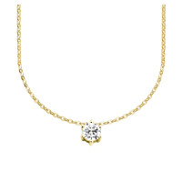 585er Gold Collier mit Diamant 0,10ct. Anhänger Solit&a