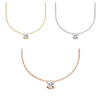 585er Gold Collier mit Diamant 0,25ct. Anh&auml;nger...