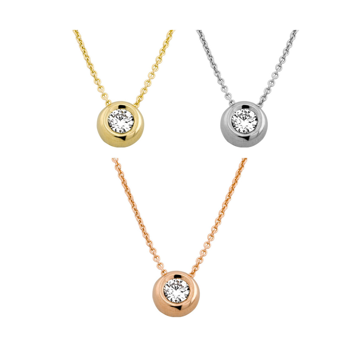 585er Gold Collier mit Diamant 0,10ct. Anhänger...