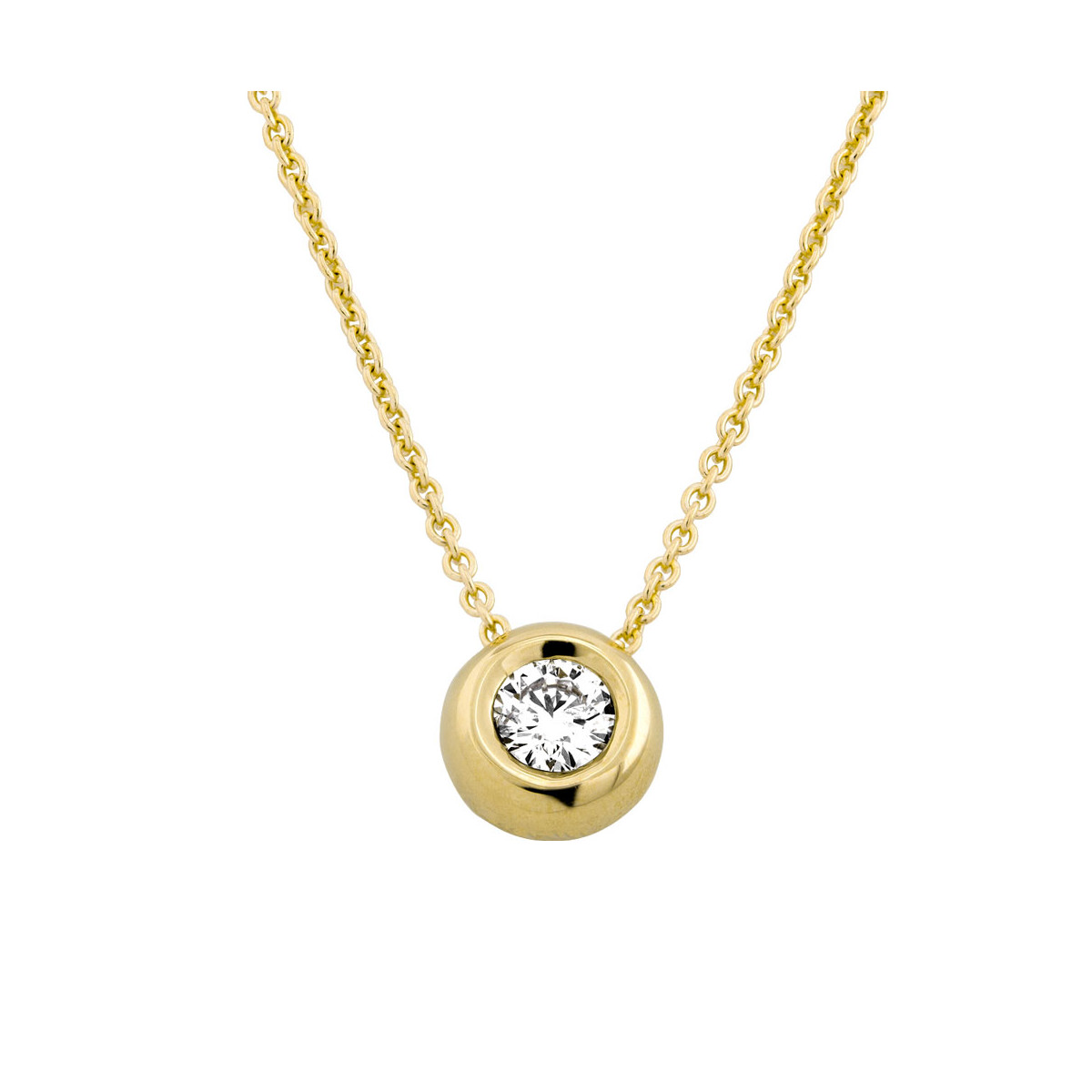 585er Gold Collier mit Diamant 0,50ct. Anhänger...