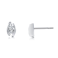 585er Weißgold Diamanten Ohrstecker Spannfassung 0,20 