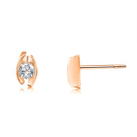 585er Rotgold Diamanten Ohrstecker Spannfassung 0,30 ct. 2