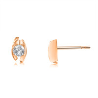 585er Rotgold Diamanten Ohrstecker Spannfassung 0,50 ct. 2