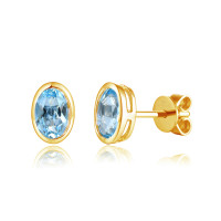 585er Gelbgold Ohrstecker Blautopas Zarg gallery