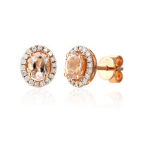 585er Rotgold Ohrstecker Morganit Krappe gallery