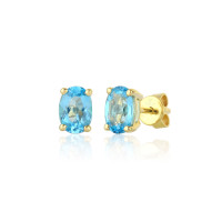 585er Gelbgold Ohrstecker Blautopas Krap gallery