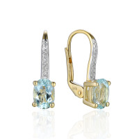 Damen 585er Gelbgold Ohrringe Aquamarin  gallery