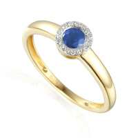 585er Gelbgold Damenring mit Saphir 0,34 gallery