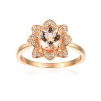 585er Rotgold Damenring mit Morganit 1,23ct. und...