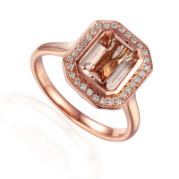 585er Rotgold Damenring mit Morganit 2,0 gallery