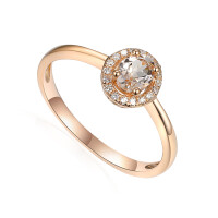 585er Rotgold Damenring mit Morganit 0,29ct. und...