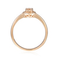 585er Rotgold Damenring mit Morganit 0,29ct. und Diamanten 0