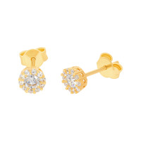 Paar 585er Gold Ohrstecker mit Zirkonia  gallery