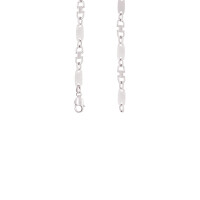 925er Sterling Silber Plattenkette Massiv 10 mm (rhodiniert)