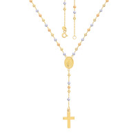 585er Gold Rosenkranz Tricolor mit Kreuz gallery