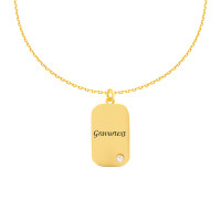 585er Gelbgold Kette mit Gravurplatte An gallery