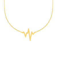 585er Gelbgold Kette mit Herzschlag Anh& gallery