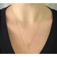 585er Gelbgold Kette mit Herzschlag Anhänger 4
