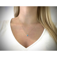 585er Gelbgold Halskette mit Anhänger Zirkonia Solit&au