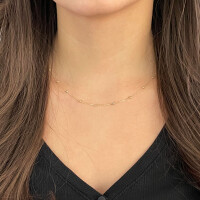 585er Gold Collierkette Tricolor – Ankerkette mit diam