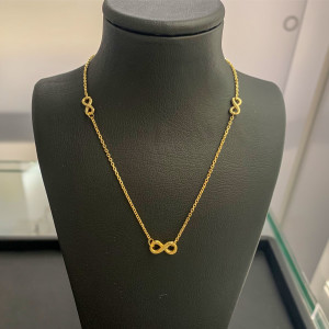 585er Gelbgold Collier mit Infinity Anh&auml;nger...