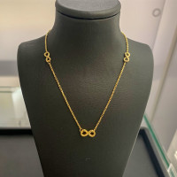 585er Gelbgold Collier mit Infinity Anh& gallery