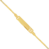 585er Gelbgold ID Armband mit Gravurplatte Goldarmband Armkette Kinderarmband