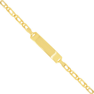 585er Gelbgold ID Armband mit Gravurplatte Goldarmband...