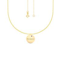 585er Gold Kette mit Kreis Anhänger gallery