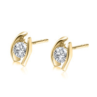 585er Gelbgold Diamanten Ohrstecker Span gallery