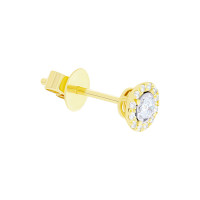 Paar 585er Gelbgold Diamanten Ohrstecker 0,21ct Solitaire Ohrringe Brilliant 14K