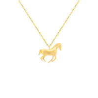 585er Gelbgold Collierkette mit Pferd-An gallery
