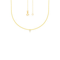 585er Gelbgold Kette mit 3xZirkonia Anh& gallery