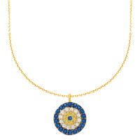 585er Collier mit Nazar Auge Zirkonia An gallery