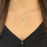 585er Gelbgold Engel Halsketten Anhänger mit Zirkonia 4