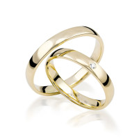 Paar 585 Gold Klassische Trauringe mit Z gallery