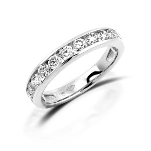 585er Wei&szlig;gold Memory Ring 20 x Diamanten zus. ca....