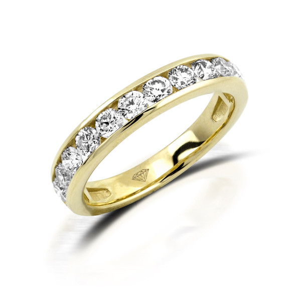 750er Gelbgold Memory Ring 12 x Diamanten zus. ca. 0,58 ct. Kanalfassung