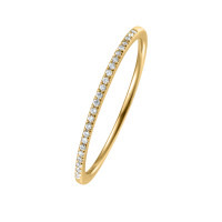 750er Gelbgold Memory Ring 34 x Diamanten zus. ca. 0,08 ct. Krappenfassung