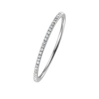 750er Weißgold Memory Ring 34 x Di gallery