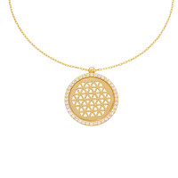 585er Gold Kette mit Lebensblume Anh&aum gallery