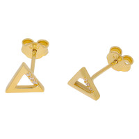585er Gelbgold Ohrstecker Dreieck mit Zi gallery